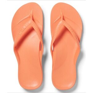 Archies Arch Support Flip Flops Peach Coral Orange Womens 7 Orthotic Sandals